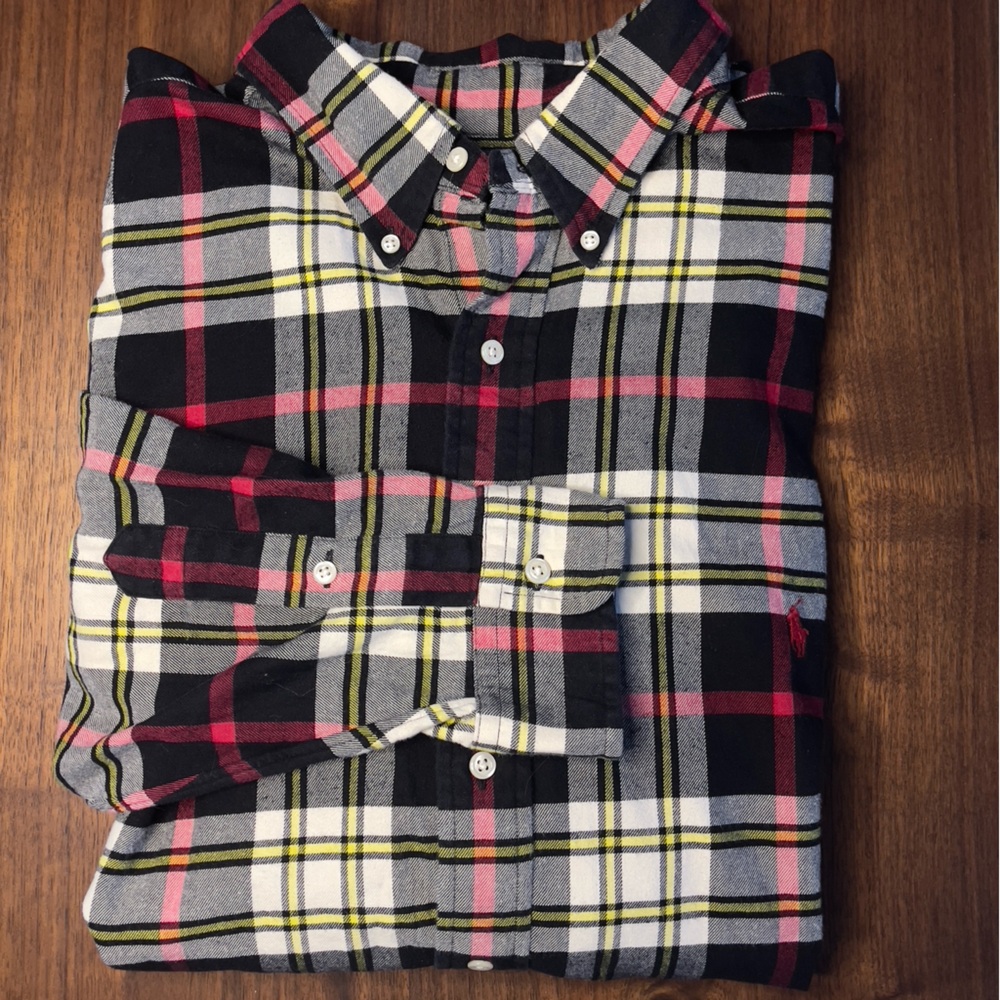 Ralph Lauren Classic Fit Plaid Flannel Button Up Shirt 2XB 2XL Red Pony Big XXL